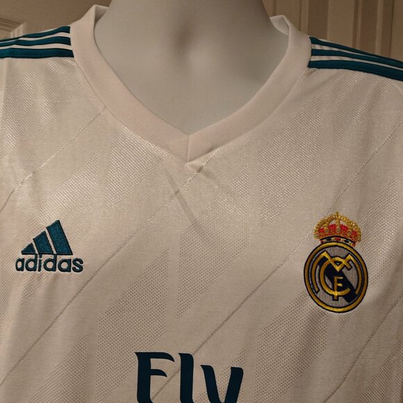 Real Madrid 2017-18 Home Jersey Adidas Men's Sizes M and L Football Soccer - Picture 7 of 16